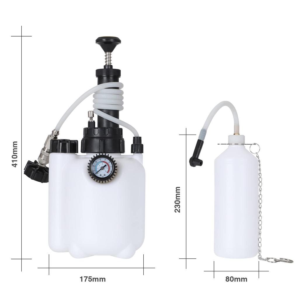 QUNNIE Комплект для прокачки тормозной жидкости объемом 3 л, ручной инструмент для замены масла для прокачки главного цилиндра большинства европейских автомобилей