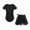 Детское танцевальное балетное платье для девочек, гимнастический купальник с короткими рукавами и юбкой-пачкой, комплекты