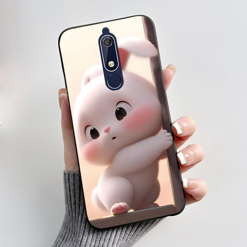 Милый Чехол Для Nokia 5.1/Nokia 5.1 Plus/Nokia X5/Nokia 5 Funda Чехол с Рисунком Защитная Крышка Мягкий Силикон Мультяшный Черный Корпус