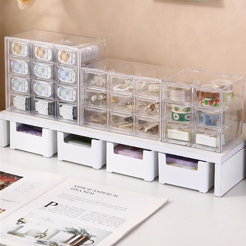Beauty Contact Lens Storage Box Daily Disposable Contact Lens Cabinet Multi-Grid Large Capacity Eye Rack Transparent Storage Box