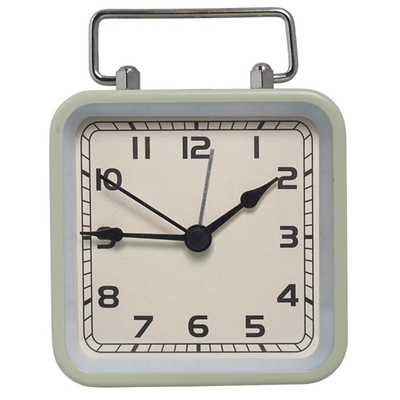 3,5-дюймовый винтажный аналоговый бесшумный будильник с функцией повтора сигнала, не тикающий, небольшой квадратный прикроватный будильник для стола, гостиной