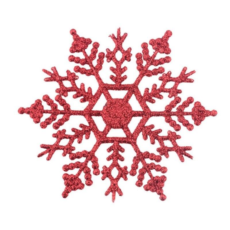 6/12pcs Snowflakes Ornaments Colorful Shining for Christmas Tree