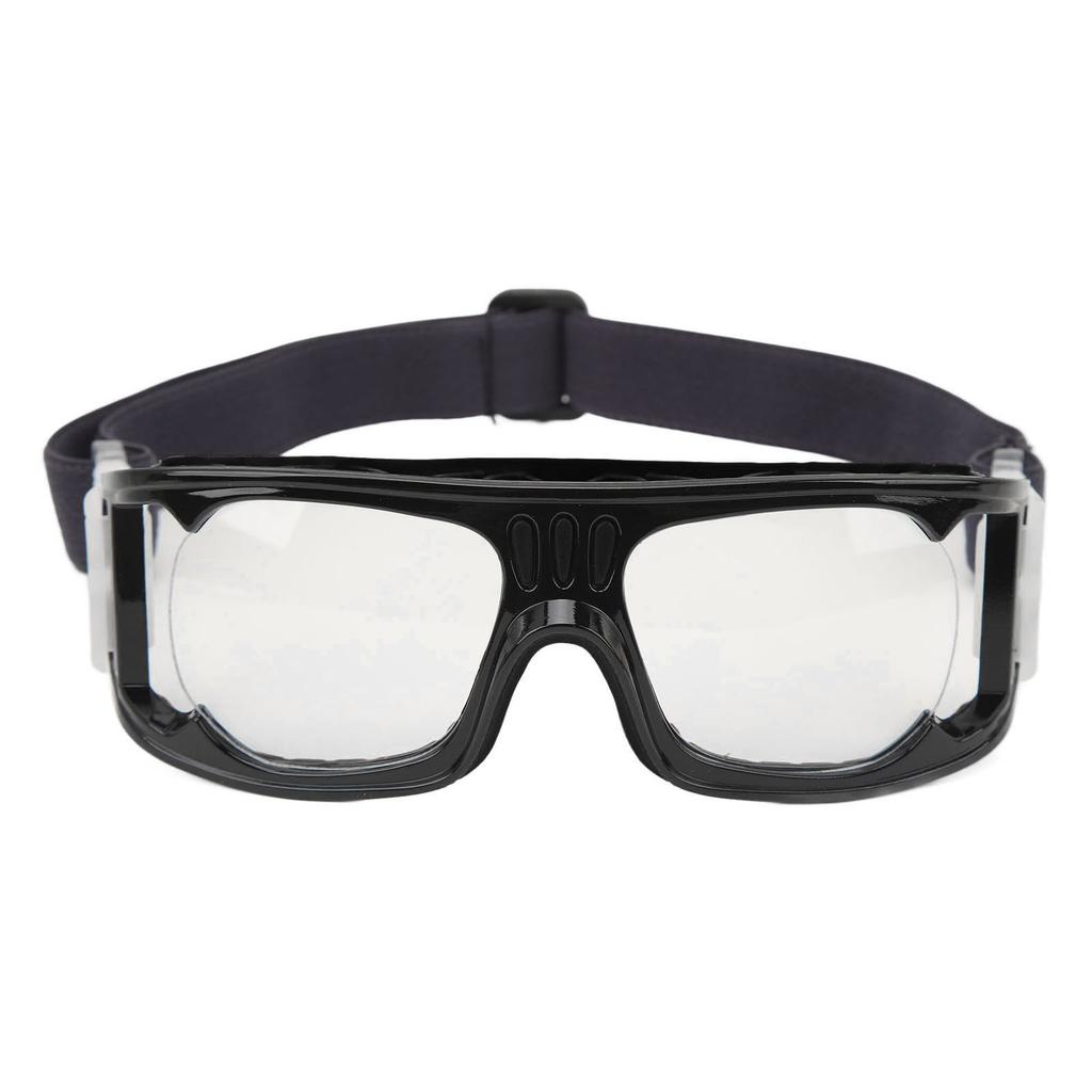 Sports Goggle Impact Resistant Fog Proof Safety Basketball Glasses with Adjustable Band for Running Cycling Black