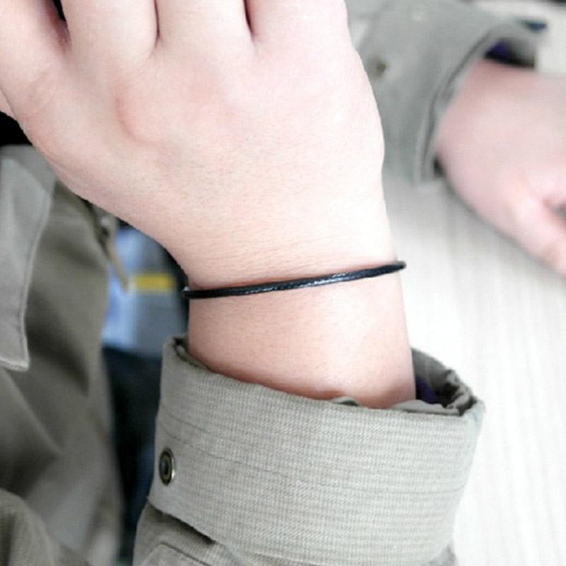 Hot Sale Lovers Lucky Charm Bracelets Adjustable Simple Cute 1PC Jewelry Gifts Black/Red Rope Graceful Knit Beautiful Leather Accessory