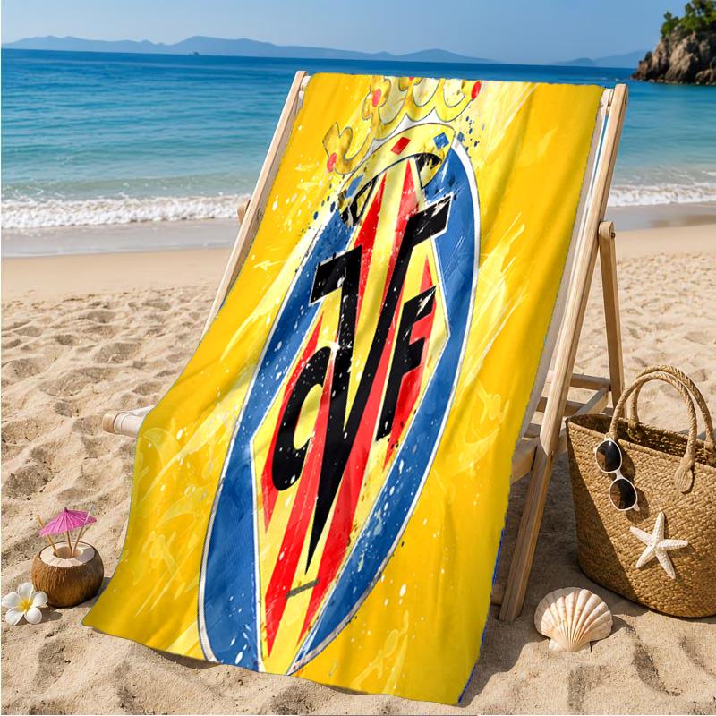 Club Vill-arreal Crest Design Beach Towel Microfiber Beach Towel, Lightweight and Quick-Dry, for Summer Travel, Swimming Pool Fan Birthday Gift