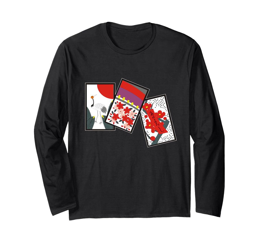 Traditional Japanese Craft Hanafuda Cards and Long Sleeve Men's Women's T-Shirt