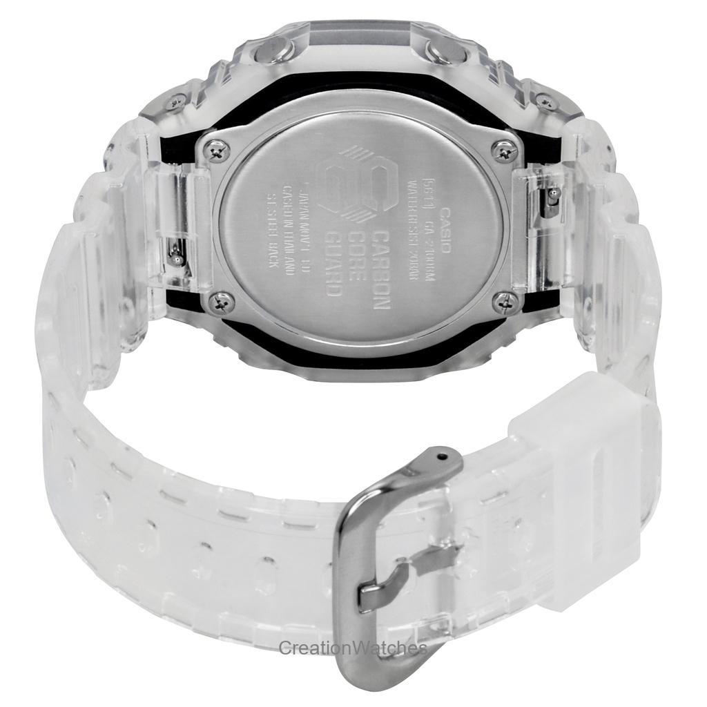 Casio G-Shock Аналогово-цифровые часы с полимерным ремешком, синим циферблатом, кварцевые GA-2100BM-7A2 200M, унисекс