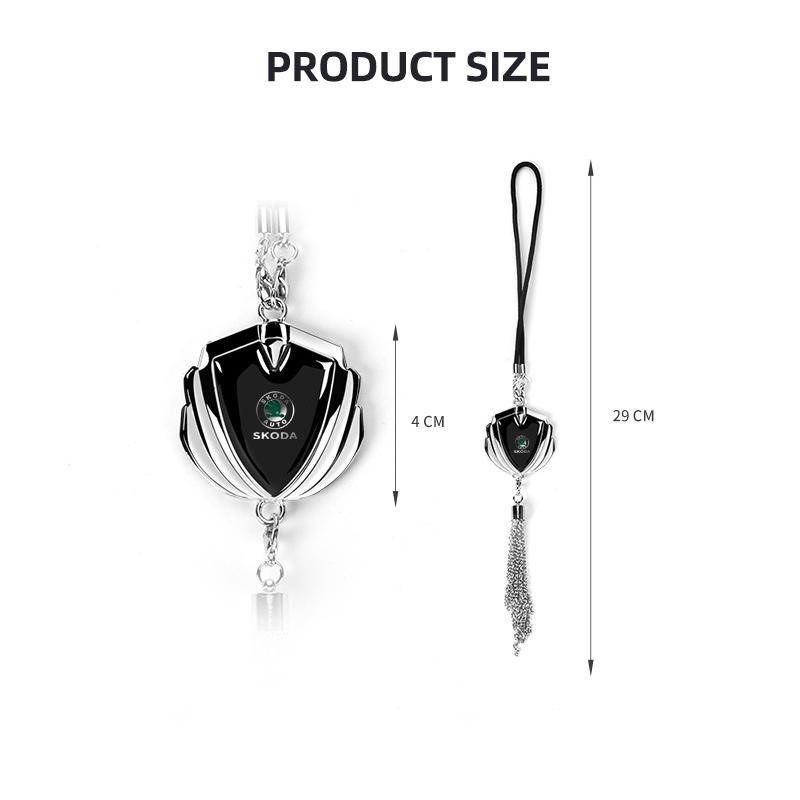 OMDP8 Car Pendant Metal Badge Rearview Mirror Hanging Ornament Decoration For Skoda Rapid Octavia A5 S Kodiaq Fabia A7 Octavia VII