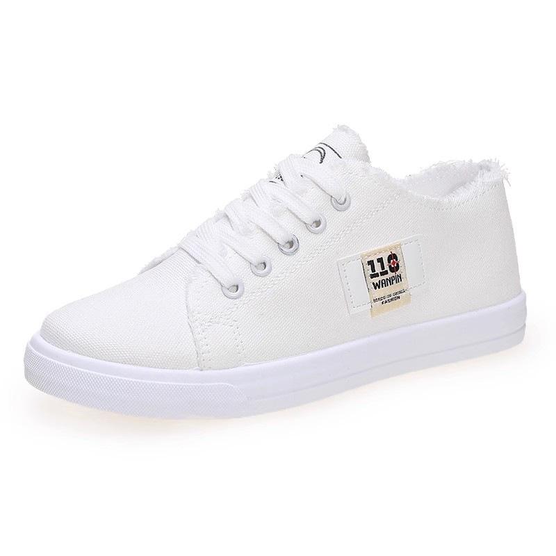 Парусиновые туфли женские новые женские туфли весенние белые туфли студенческие спортивные туфли на плоской подошве кроссовки новые туфли на толстой подошве