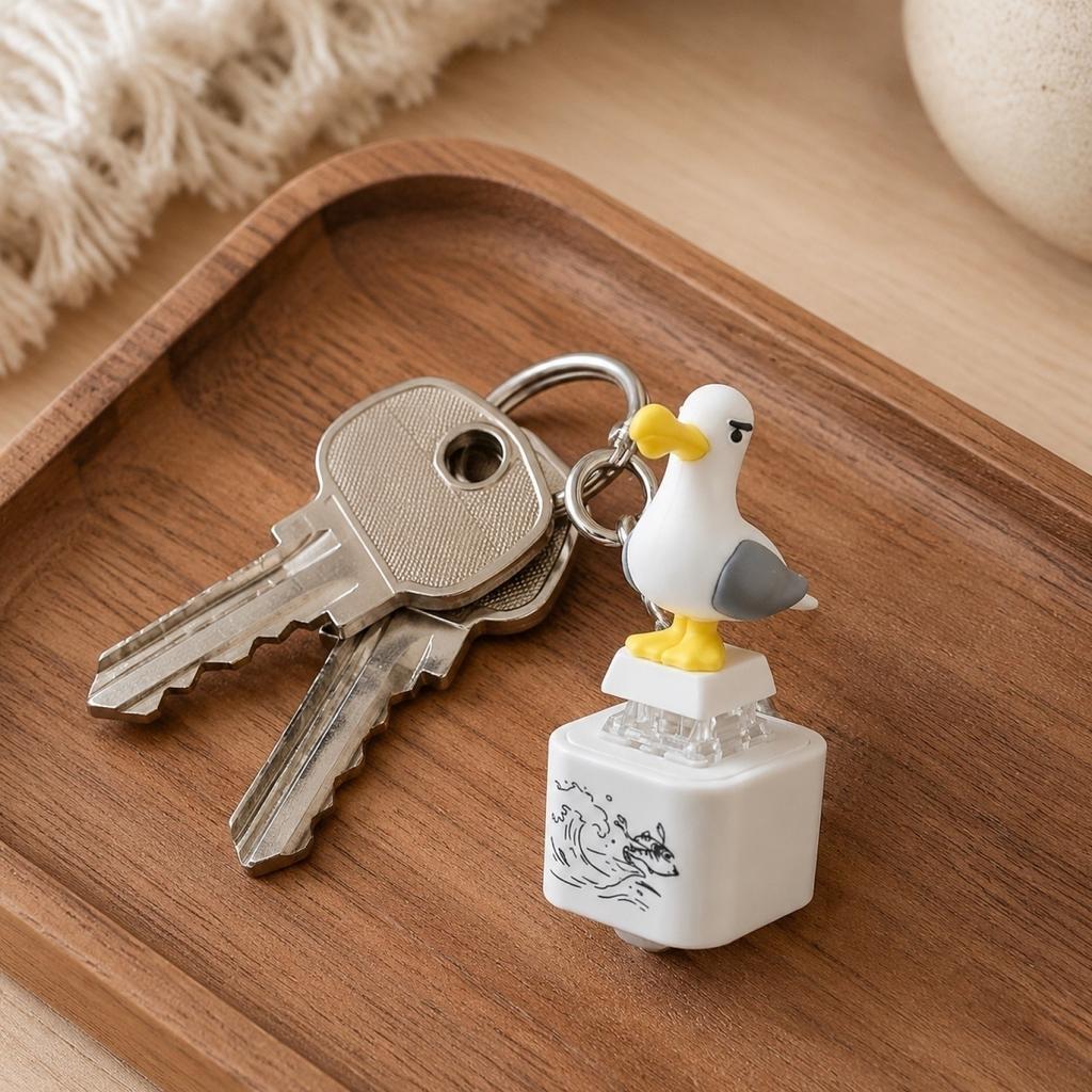 Перезаряжаемая USB брелок-чайка со звуковым эффектом Дизайн клавиши клавиатуры Нажимная Портативный аксессуар для брелока