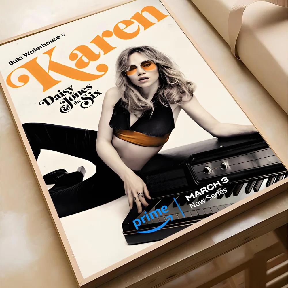 Дейзи Джонс и группа The Six Холст Картина Постер Дом Гостиная Спальня Бар Кафе Арт Декор Декор Комнаты