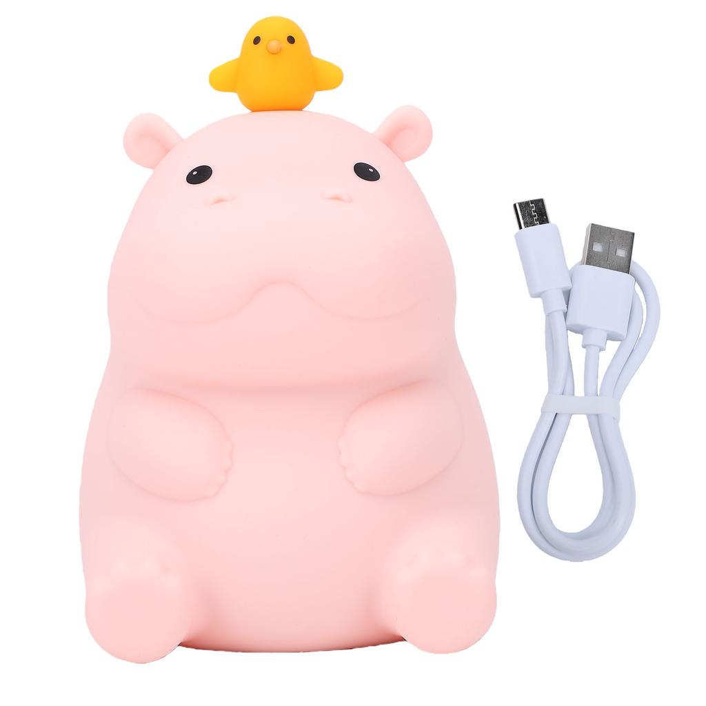Ночник Бегемот Милый Животный Ночник USB Перезаряжаемый Силиконовый Нажатие Прикроватный Ночник для Дома Спальни