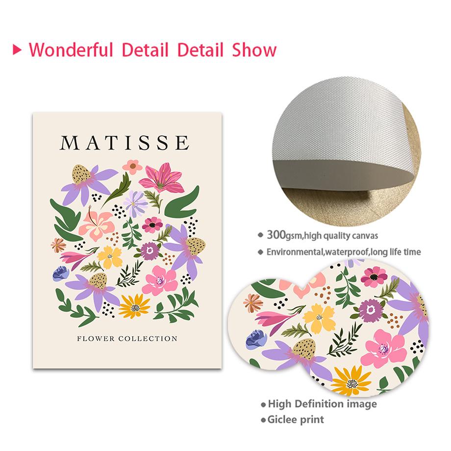 Фиолетовый Анри Матисс, ромашки, коралловые ботанические постеры и принты, настенная живопись на холсте для гостиной, декоративные картины