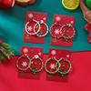 Minimalist Alloy Festive Earrings With Twisted Design And Christmas Elements For Women