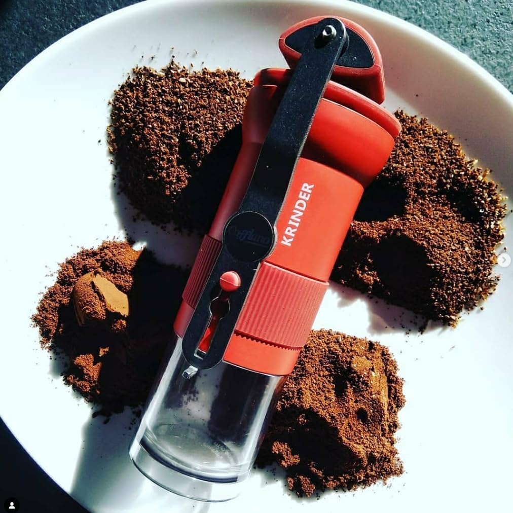 Кофемолка Cafflano, Портативная кофемолка, Наружная, Очень тонкий помол для эспрессо, Сделано в Италии, Металлическое коническое лезвие, Компактная, Высокая производительность, Кофе