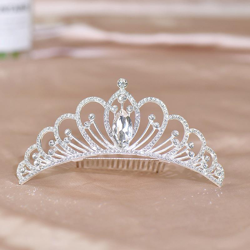 Заколка для волос с rhinestone в виде креста и короны для женщин и девочек - Головной убор для дня рождения Маленькой принцессы