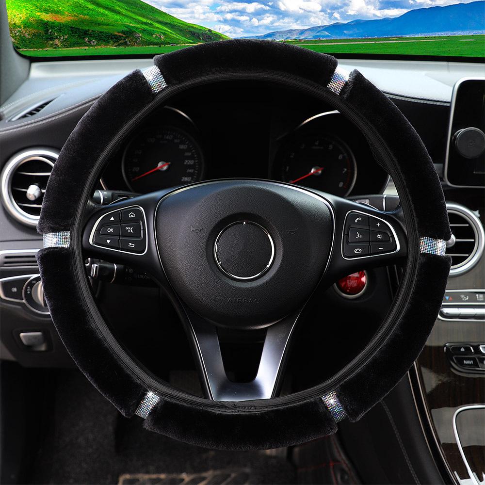 37-38 см автомобильный чехол на руль переключения передач, чехол для ручного тормоза, протектор, украшение, теплый мягкий плюш, черный, розовый, женский