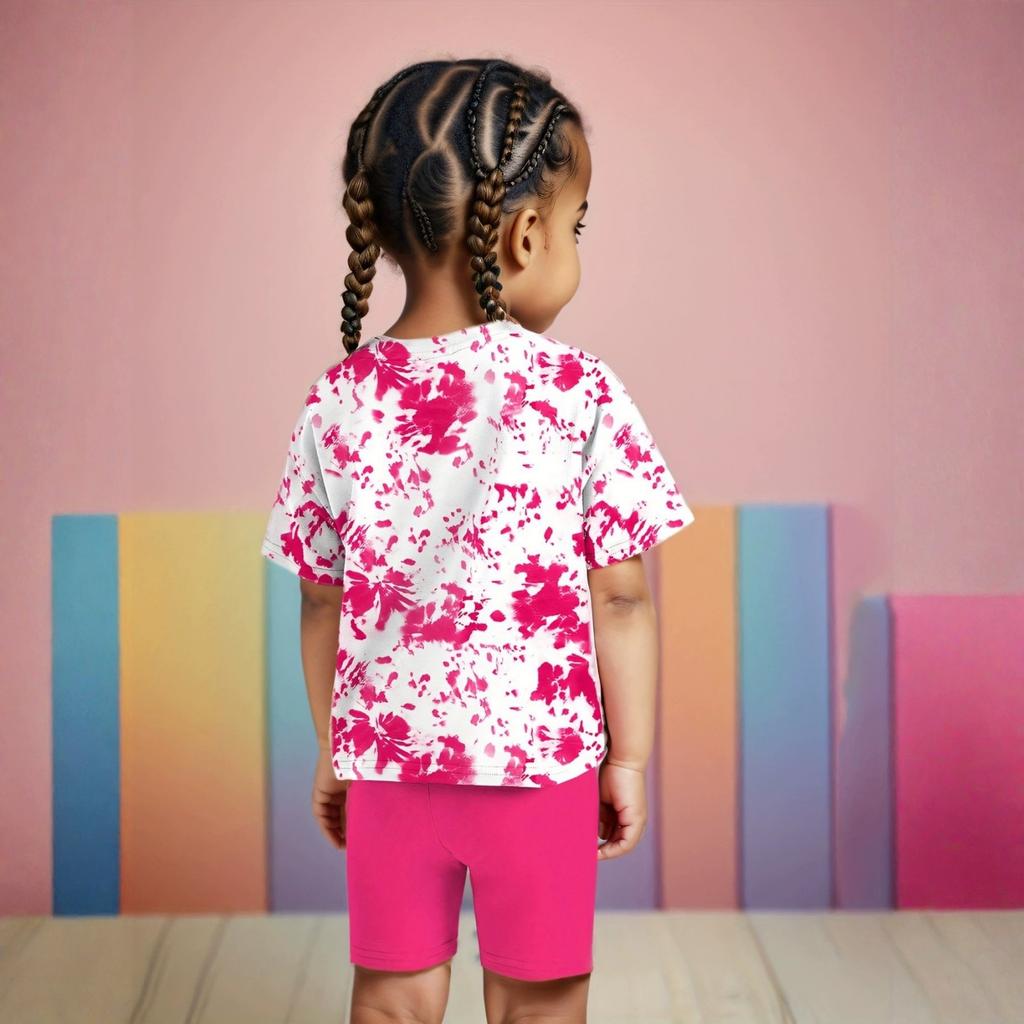 Детский повседневный стильный комплект из двух предметов с расклешенными леггинсами