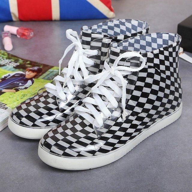 Dwayne Новые прозрачные резиновые сапоги из ПВХ для женщин, водонепроницаемые сапоги, модные галоши, обувь для рыбалки, яркие резиновые сапоги