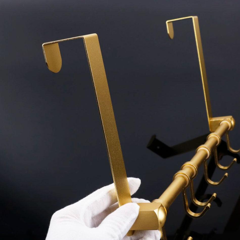 Алюминиевый дверной крючок матовый золотой черный серебристый съемный ряд настенный крючок 6 для ванной комнаты кухни домашний декор металлический держатель для полотенец