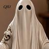 Detailed Ghost Carving Halloween Figurine, Spooky Resin Skulls Statue for Bedroom Ornament Tiered Tray Home Table Centerpiece, Party Supplies