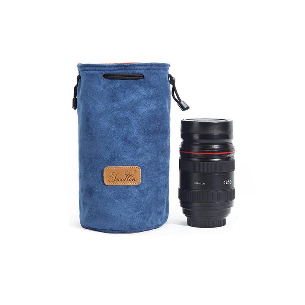 Portable Camera Storage Bag Soft Lens Protective Case Vintage Lens Pouch for Canon/Nikon Camera