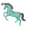 Unisex Brooch Pin Galloping Horse Enamel Rhinestones Studded Sophisticated Chinese