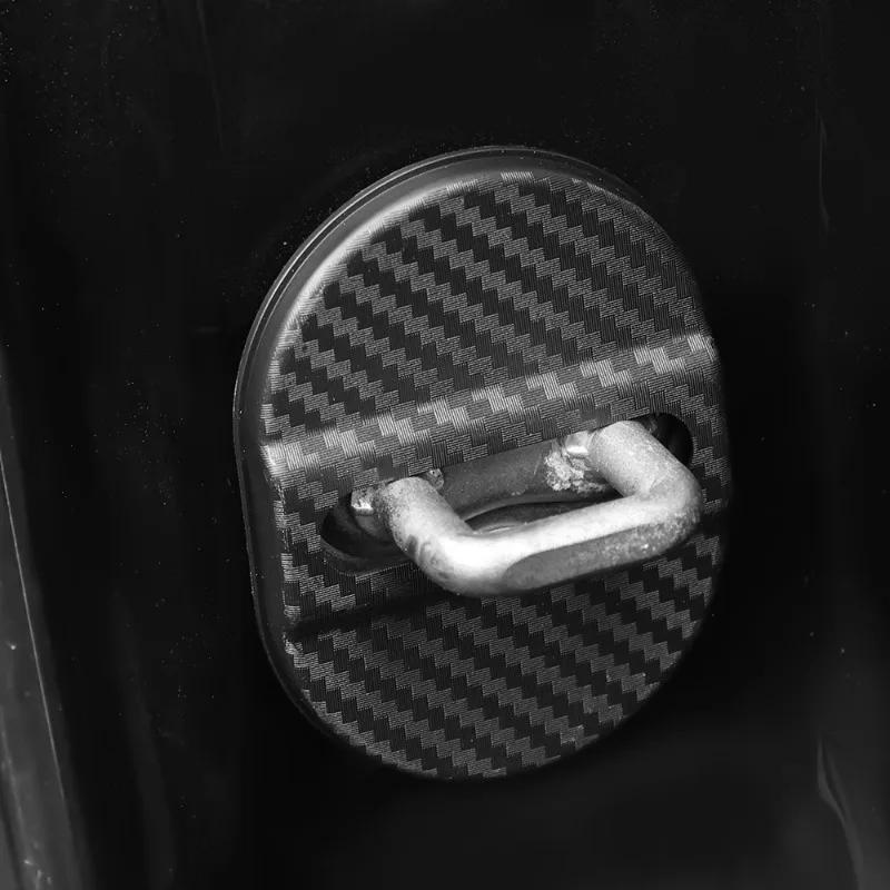 Защитная крышка замка двери автомобиля Пряжка замка двери автомобиля Украшение из углеродного волокна Амортизирующая защитная накладка Аксессуары для амортизатора