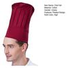 Chef Hat Unisex Kitchen Hat Hotel Restaurant Cook Cap Pleated Design Solid Color Waiter Chef Work Cap Topper Hat