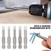 Набор бит для электрической отвертки с магнитным наконечником U-образной формы, шестигранник 1/4 дюйма, стальное сверло-наконечник U-образной формы S2, 50 мм U4 U5 U6 U7 U8