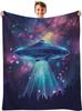Space astronaut blanket, boy gift throwing blanket, soft warm flannel blanket living room decoration