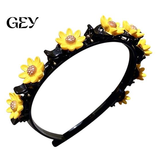 Avocado Hair Clips for Girls Flower Headband Girls, Cute Braided with Mini Clips, Non-Slip Convenient Bands Women Double Layer Band, Fashion Accessory