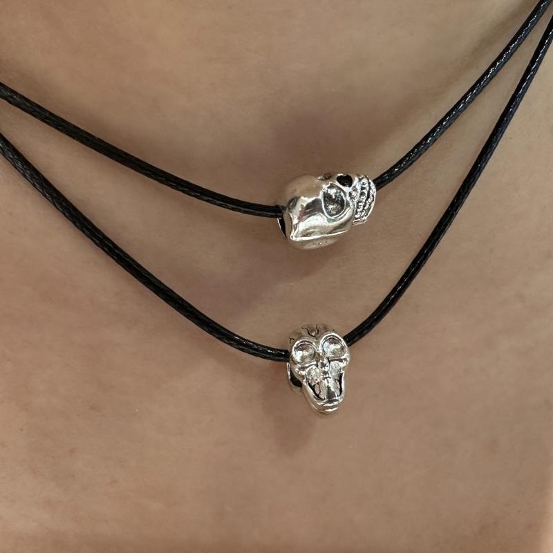 Ретро Ожерелье-подвеска Череп Антикварная Акриловая Ключичная Цепь Винтажные Готические Украшения Подарки Ожерелья-чокеры Скелет