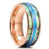 Fashion 8mm Men Black Stainless Steel Rings High Polished Blue Abalone Shell for Men Wedding Party Jewelry Anniversary Gifts