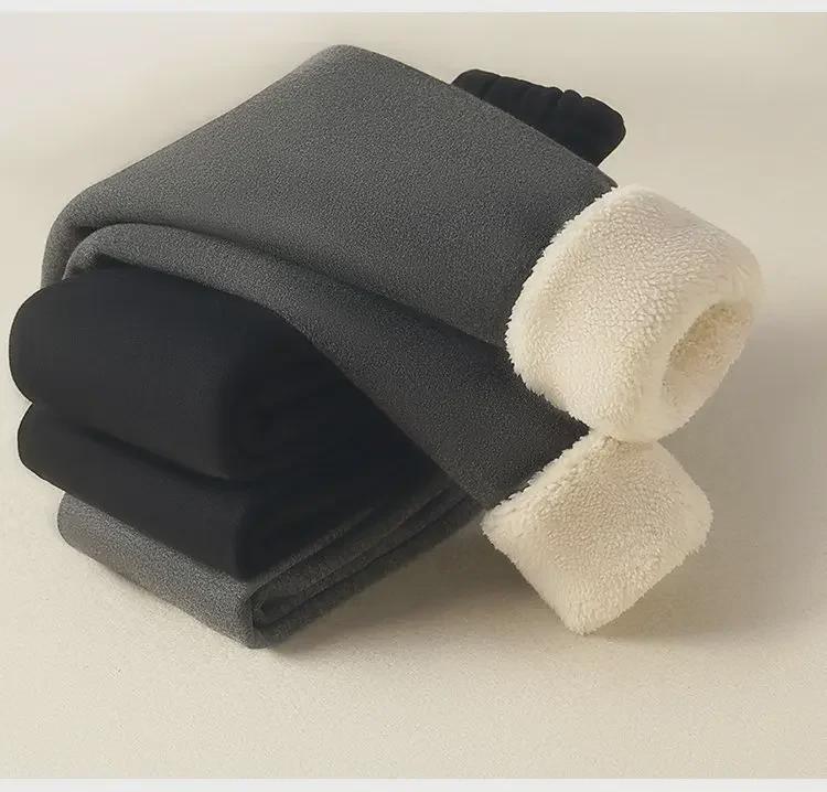 Теплые леггинсы для девочек на бархатной подкладке: Утолщенные зимние цельные брюки из овечьего флиса