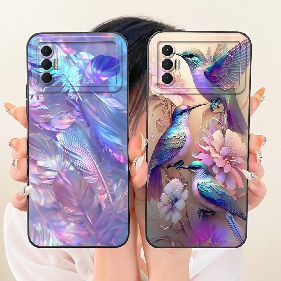 For Tecno Spark 8c 8P Spark 8 Pro KG7 KG8 KG5j Phone Case Bow Pattern Flower Butterfly Girly Back Cover Silicone Soft Casing