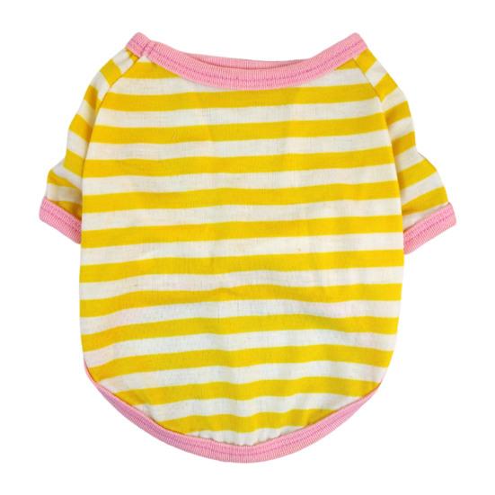 Dogs Striped T-Shirt Pet Round Neck Tee Shirt Short Sleeve Casual Pullover Puppy Apparel for Small Medium Dogs