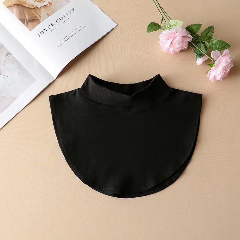 Поддельный воротник, универсальный повседневный внутренний артефакт, полувысокий воротник, защитный воротник из чистого хлопка, теплый воротник, закрывающий шею, средний воротник