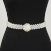 Wide Elastic Waistband Bling Women Waist Belt Sweet Pearl Waist Belt  Skirt Decoritive