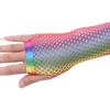 Party For Women Girl Long Half Finger Nylon Rainbow Color Gloves Fishing Net Gloves Arm Sleeves