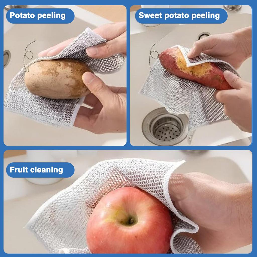 Многоцелевые проволочные салфетки для мытья посуды 10 шт. Салфетки для мытья посуды многоразового использования для влажной и сухой многофункциональной мойки посуды