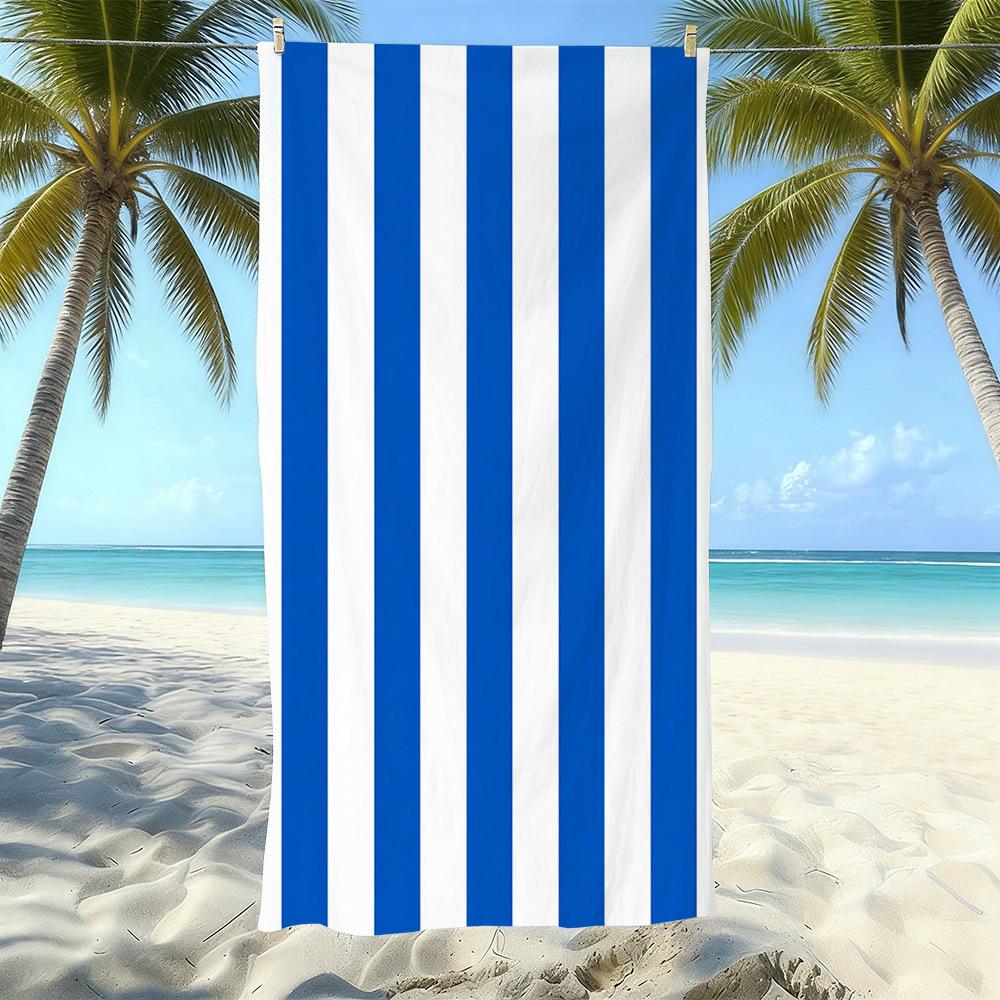 Seaside Microfiber Beach Towel, Water-Absorbing Quick-Drying Double-Sided Velvet Printed Bath Towel