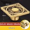 Square Antique Brass Floor Drain Bathroom Shower Insert Stopper Grates Waste Kitchen Floor Drain