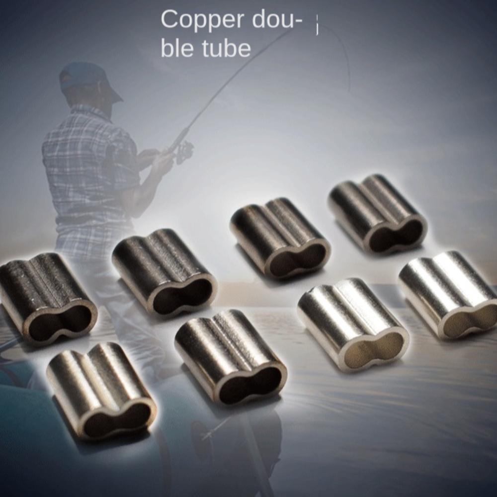 Проволочный обжимной соединитель Обжимные гильзы Овальная двойная медная трубка 2025 Трубка для рыболовной лески