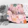 Cute Floral Print Fleece Blanket Soft Warm Throw Sofa Bed Room Decoration Gift for Kids Teens Women