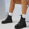 2024 Новые универсальные зимние ботинки на толстой подошве, зимние китайские ботильоны на квадратном каблуке, уличные женские туфли с перекрестными ремешками и молнией