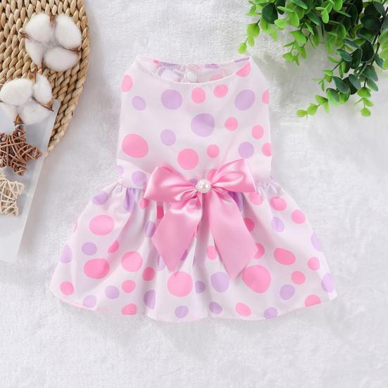 Princess Pet Dress with Bowknot Cute Puppy Cat Skirt Soft Comfortable Chihuahua Clothes for Wedding Party Daily Wear Holidays Special Occasions
