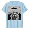 Alien UFO Funny Raccoon Stuffed Animal for Men, Women, Kids T-Shirt Raccoon Lover Graphic Tee Tops Short Sleeve Blouses Gifts