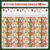 Christmas Pencils with Eraser, 48pcs Xmas Themed Pencil with Santa Claus, Elk, Christmas Tree and Snowflake for Kids Children Christmas Party