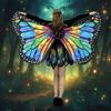 Butterfly Cape Women 3D Digital Printed Butterfly Pattern Shawl with Skirt Comfortable Butterfly Wings Halloween Parties Shawl